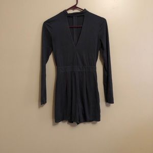 Velvet gray romper